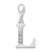 Handmade Personalised Letter L Clip On Charm with Rhinestones